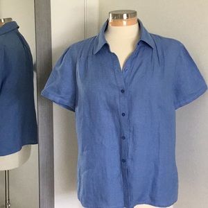 Talbots Irish Linen short sleeve shirt.